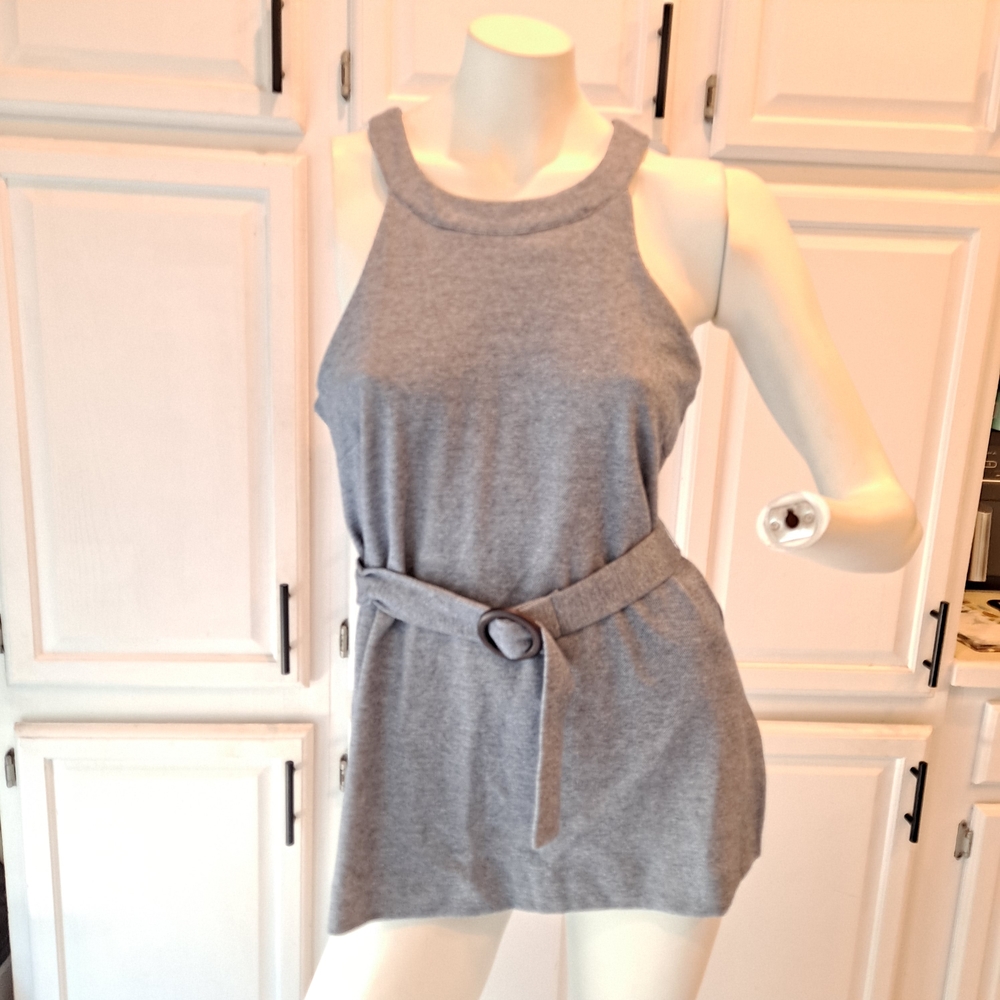 Anthropologie Gray Sleeveless Tunic Top